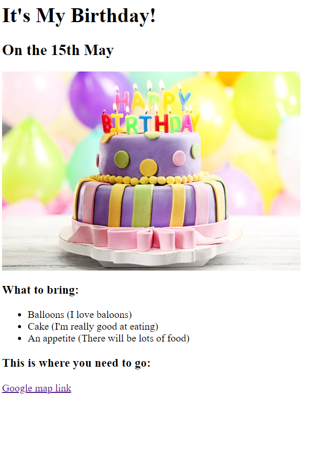 Birthday invite project preview